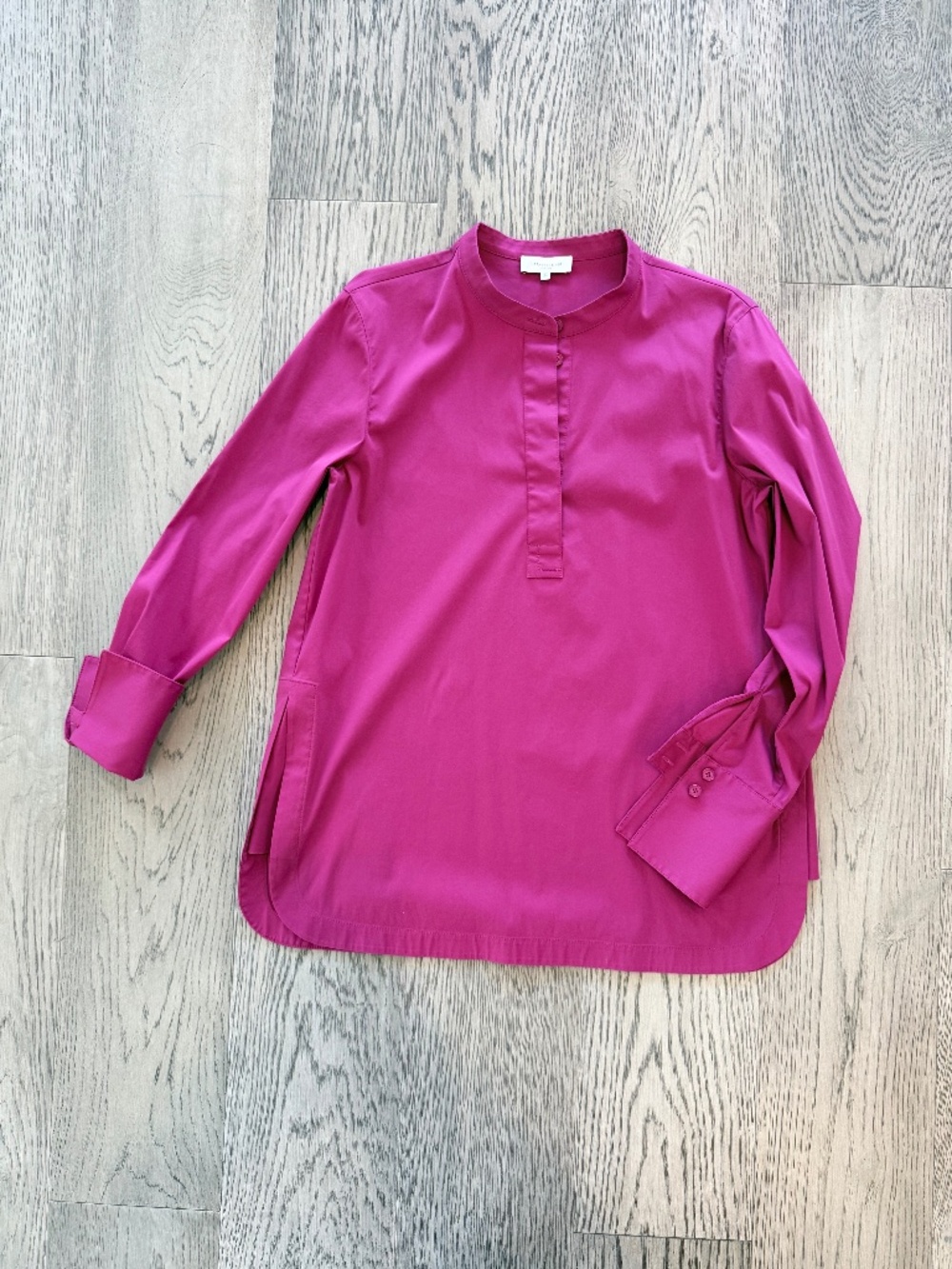 Lafayette 148 New York Fuchsia Pink Popover Blouse - Size s
